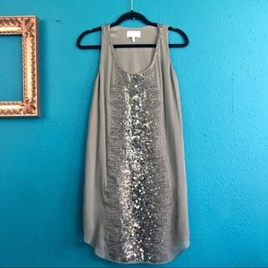 ADAM Adam Lippes beaded silk grey shift dress 4
